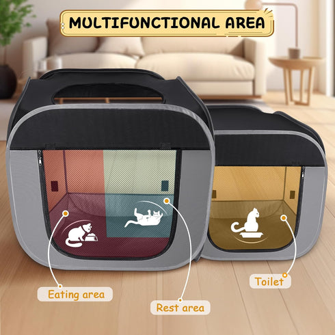 Tailtastic Large Cat Playpen with Separate Areas,Outdoo&Indoor Cat Enclosures,Portable Pet Playpen for Indoor