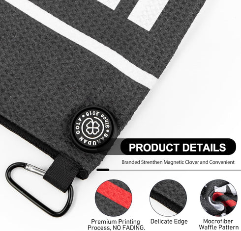 Funny Style Magnetic Golf Towel with Carabiner - Microfiber Golf Towel Magnet for Golf Clubs, Carts, Gifts for Men