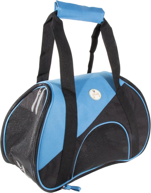Pet Life 'Zip-N-Go' Sporty Mesh Airline Pet Carrier, Collapsible Zippered Dog Carrier with Washable Pet Mat