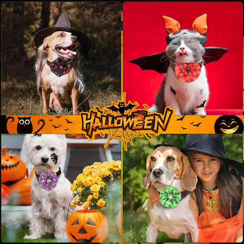 Sweetude 100 Pcs Halloween Dog Collar Flowers Charms, Holiday Dog Accessories for Small Medium Large Dogs