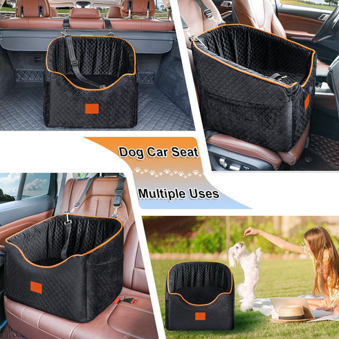 XIEEAOZEE 35 lbs, Dog Car Seat for Small Dogs, Memory Foam Booster Dog Seat for Dogs up to Elevated Pet Car Seat