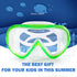 Kids Snorkel Swim Mask, Child Diving Mask Anti-Fog Goggles with Nose Cover for Snorkeling, Swimming