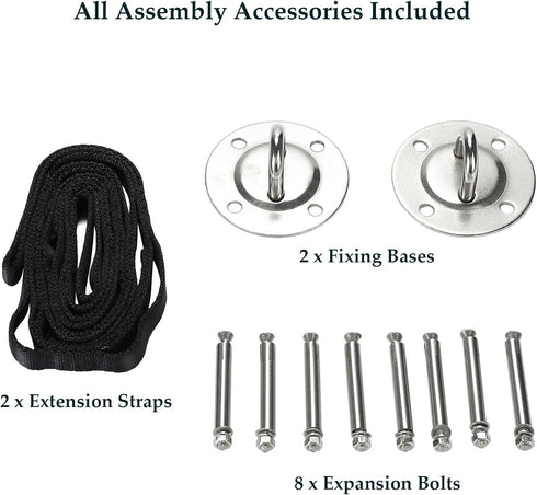 ZELUS Aerial Yoga Swing Sling Kit Set with 2 Extensions Straps and Ceiling Mounting Equipment
