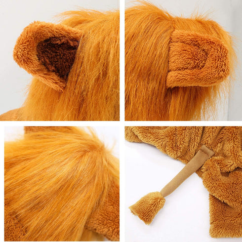 Rypet Dog Lion Costume | Pet Clothes for Halloween Party, Simulation Lion Hoodie for Cats and Dogs