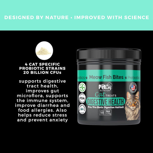 Pet Chef Meow Bites: Premium Probiotic Cat Treats for Better Digestion and Health with Feline-Specific Probiotics
