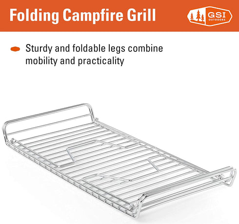 GSI Outdoors Portable Campfire Grill - Collapsible Backpacking & Camping Grill