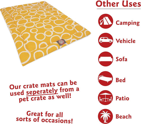 42" Fusion Yellow Crate Dog Bed Mat By Majestic Pet Products