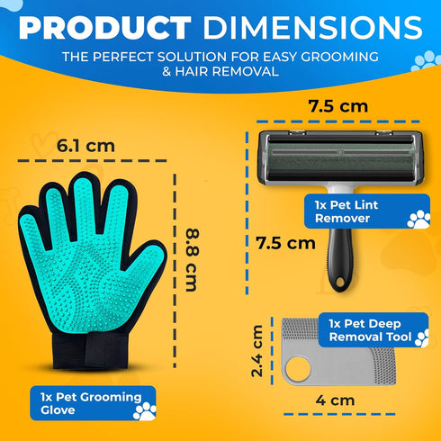 Petandzy Pet Hair Removal Glove for Dogs & Cats Dog Grooming Gloves for Shedding, Pet Hair Remover Glove Pet Grooming