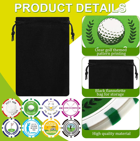 Sosation 24 Pcs Golf Ball Marker - Funny Poker Chip Collection, 1.57 Inches Set for Men & Women Accessories