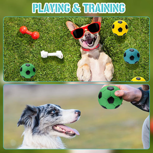 9 Pcs Latex Squeaky Dog Toys Ball - Interactive Fetch Toys for Small Medium and Large Dogs