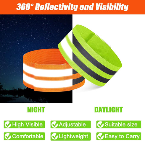 Yilloog 150 Pieces Reflective Arm Bands for Night Walking, Ankle Bands for Runners, High Visibility Tape Straps
