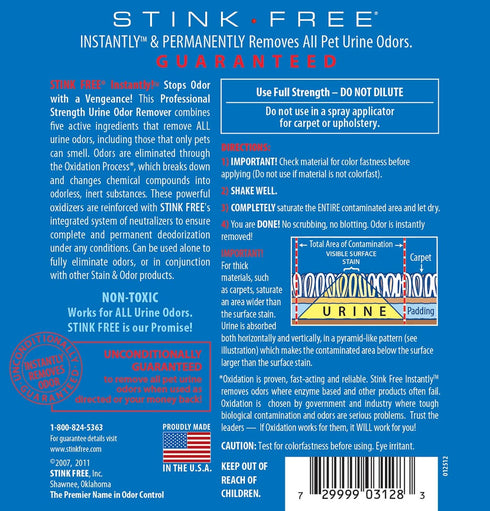 Pet Urine Odor Eliminator and Remover for Cat and Dog Urine, 128 Oz (1 Gallon) - Oxidizer Based Pee Cleaner for Carpets