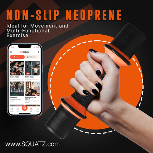 SQUATZ 5 lbs. Dumbbell Weight Set - Adjustable All-in-One Versatile Dumbbells for Women, Home Gym Training