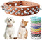 Adjustable Spiked Soft Leather Dog Cat Collar for Female Male, Brown, Anti Bite Studded for Small Dogs (Brown, XS)