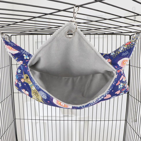 Bird Double Hammock Warm Nest Bed for Parrot, Budgie, Cockatiel, Lovebird, Hamster (L)