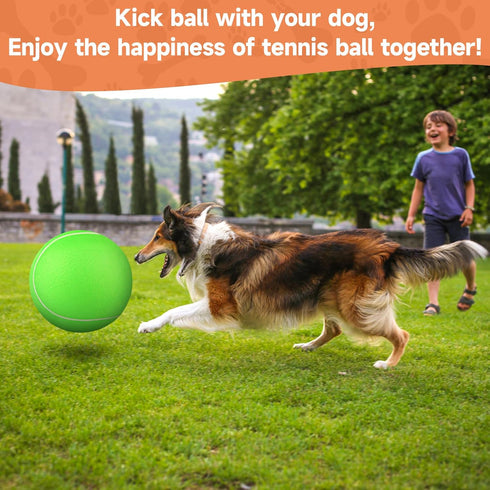 Giant Large Tennis Ball for Dogs: 9.5" Big Ball for Dogs for Outdoor Play, Big Tennis Ball Dog Toy, Dog Tennis Ball for Small Medium Large Dog, Green
