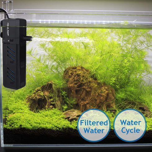 NO.17 Submersible Aquarium Internal Filter, 8W Adjustable Fish Tank Filter with 200 GPH Water Pump for 10-50 Gallon