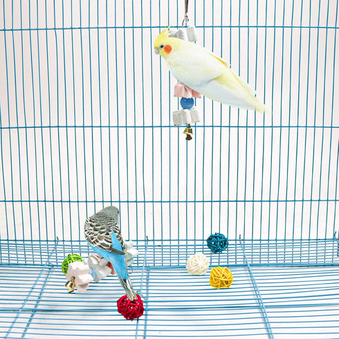 3 Packs Parrot Chewing Toy Beak Trimmer with Bell - Calcium Stone for Cockatiel, Conure, and Parakeet (Style-2)