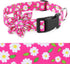 Daisy Pink Dog Collar, Cute Floral Bow for Small Medium Large Dogs, Soft and Fancy Pet Collars for Girls