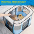 Avont Portable Dog Cat Playpen, Foldable Pop Up Pet Play Pen Travel Crate with Floor and Mesh Door Top for Indoor