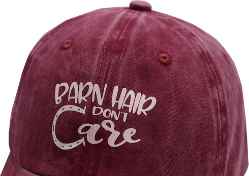 KKMKSHHG Barn Hair Don't Care Baseball Cap, Adjustable Vintage Cotton Denim Dad Hat for Women and Men