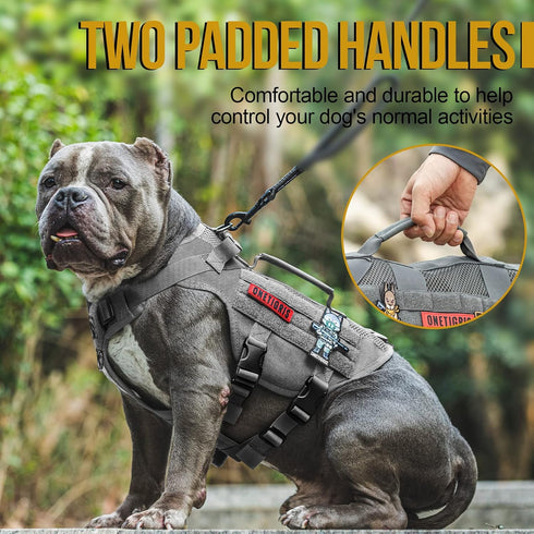OneTigris Tactical No Pull Dog Harness, Breathable Mesh Design Service Vest for Small Dogs, Molle with Handles