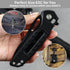 HX OUTDOORS Premium D2 Steel Folding Pocket Knife with Lock, Non-Slip G10 Handle and Pocket Clip (Black)