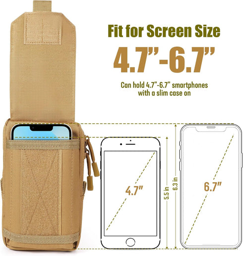 Tactical Molle Pouch, Cell Phone Holster, Small Utility EDC Pouch Gadget Organizer Bag
