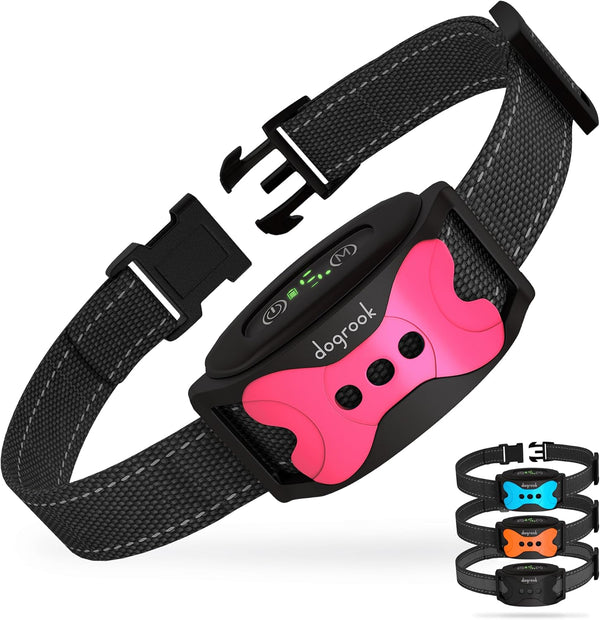 DogRook Rechargeable Dog Bark Collar - No Shock Smart Training Collar, Beep & Vibration Stop Barking Devices, Anti Bark