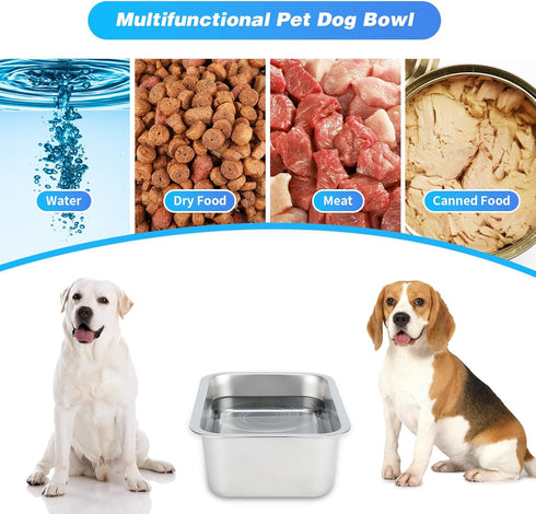 Bwogue Extra Large 2 Gallons Dog Water Bowls, High Capacity Stainless Steel Bowl for Large, X-Large Dogs, 1 Pack