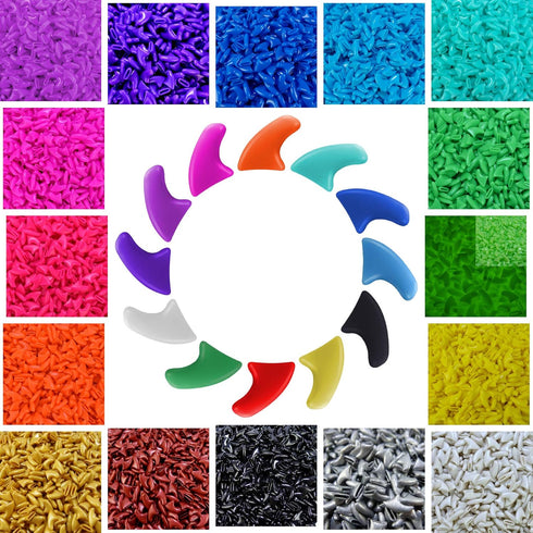 zetpo Cat Nail Caps, Cat Claw Covers with Adhesives and Applicators (M, 5X Solid Random Colors | 100 pcs)