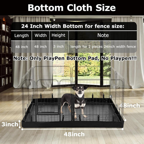 8 24" -48"x48" 600D PJYuCien Rectangle Dog Playpen Bottom Pad - Fits Panels Width Metal Dog Pen Size Oxford Cloth