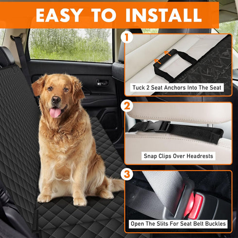 NECKORY Backseat Cover for Dogs, Waterproof and Non-Slip Pet Bench Seat Covers, Car Seat Protector for Back Seat
