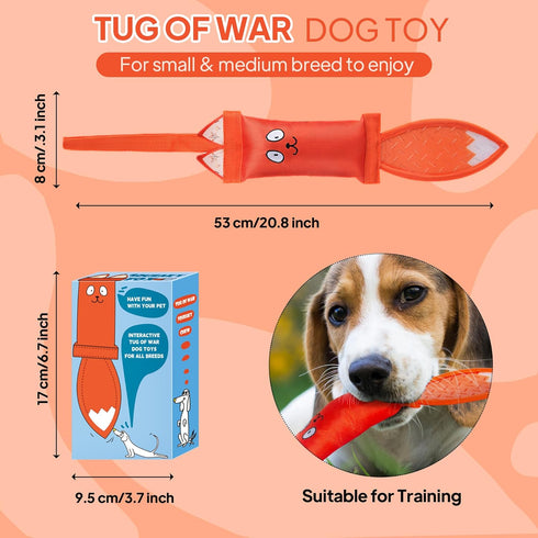 PetiFine Tug of War Dog Toy, Interactive Squeaky Training Toys for Small Dogs, Tough Toys for Aggressive Chewers
