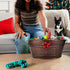 Indestructible Metal Dog Toy Bin, Copper Galvanized Storage Box with Handles, Dog Bone Design for Chew Toys, Blankets,