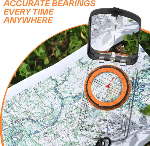 Backpacking Sportneer Compass Hiking Survival, Camping Accessories Orienteering Compass with Mirror Boy Scout Compass