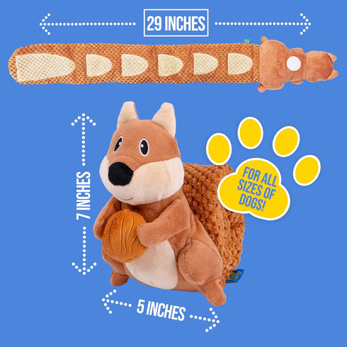 Crinkle Dog Toy Plush, Long Tug-of-War Squeaky Toy, Durable Mentally Stimulating Toys for Dogs