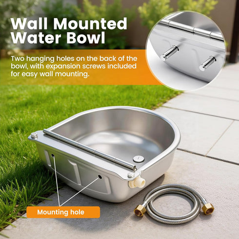 CBKKLHY 304 Large Automatic Dog Water Dispenser Outdoor, Auto Refill Water Bowl for Dogs Cats, Livestock Waterer