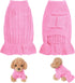 Small Dog Sweater Pet Christmas Dress for Dogs, Winter Holiday Breathable Ruffle Hem Design (Pink, Large)