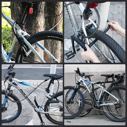 Sportneer Heavy Duty Bike Lock: U Lock with 6ft Security Steel Cable, Bicycle U-Locks with Keys