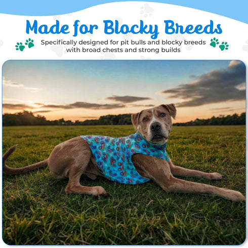Summer Tooth & Honey Dog Vest Shirt Lightweight Sleeveless Clothing for Pitbulls Large Breeds, Soft Anxiety Shirt