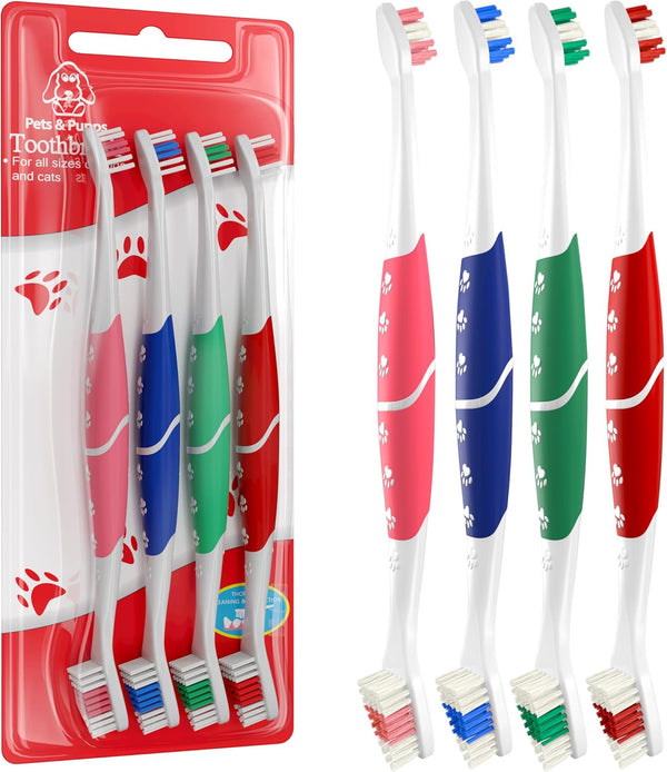 Pet Toothbrush for Dogs, Cats with Soft Bristles - Easy Teeth Cleaning
