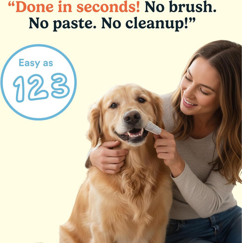 Vet-Recommended 60 Count Jasper Dog Dental Wipes, All-Natural Finger Toothbrush Wipes for Dogs, Fresh Breath & Tartar