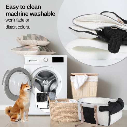 15 Lb Dog Car Seat for Small Dogs Adjustable Portable Center Console Dog Car Seat Removable Cat Booster Cars Seats