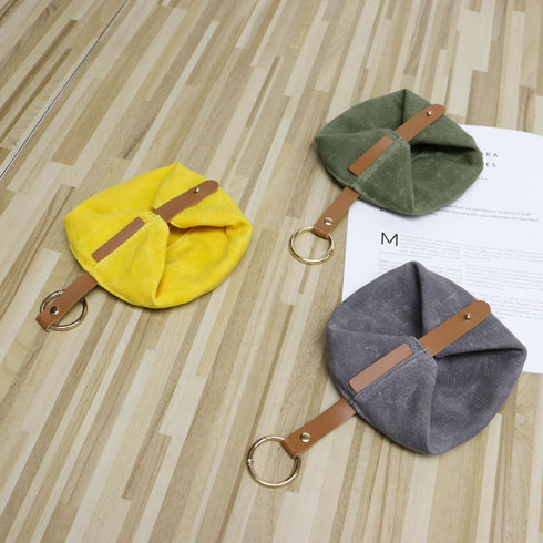 Waxed Canvas Foldable Dog Bowl - Green