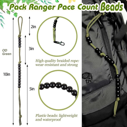 UUSOWARM 2PCS Counter Pace Ranger Bead with Hook Fastener Backing Army Veteran Made for Camping Hiking Outdoor Distance