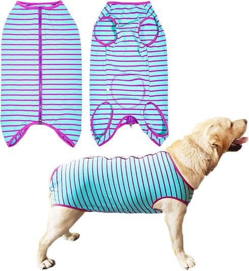 Dog’s Recovery Suit Post Surgery Shirt for Female Male Dog, E-Collar Alternative Wound Protective Clothes (Purple