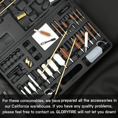 GLORYFIRE Universal Gun Cleaning Kit for All Guns, Gun Brushes, Elite Brass Rods, Hunting Gear Accessories