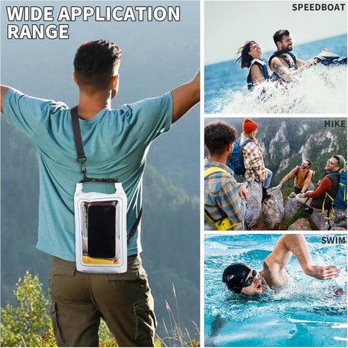 IP68 Waterproof Dry Bag, 2L Roll Top Pool Bag with Phone Pouch, Large Waterproof Case for Boating & Kayak Accessories