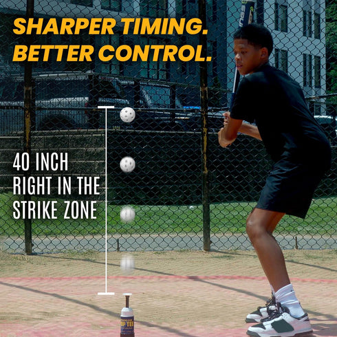BB Swing Club Pop Tee, Pop-Up Baseball Trainer for Hitting Practice, Pop Tee Training Equipment with Ball Launcher